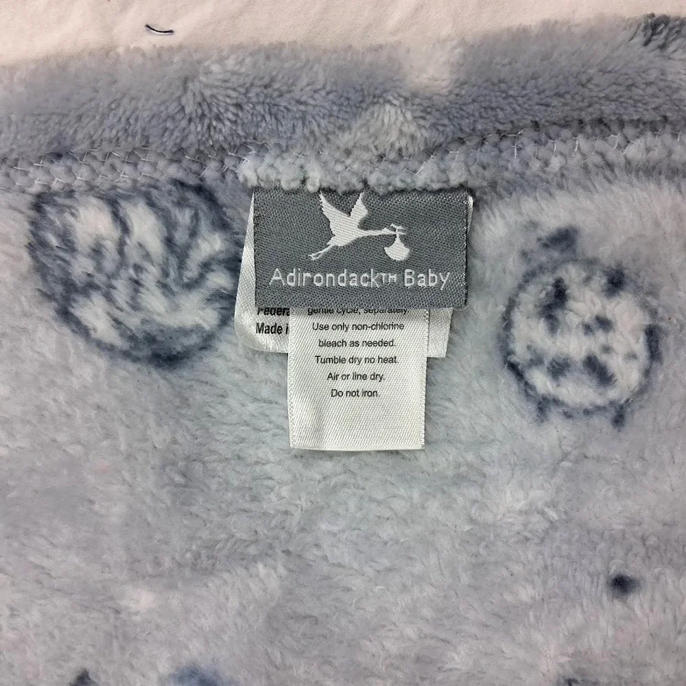 Adirondack Baby Gray Space Themed‎ Blanket Soft Fleece Planets Outer Stars Grey